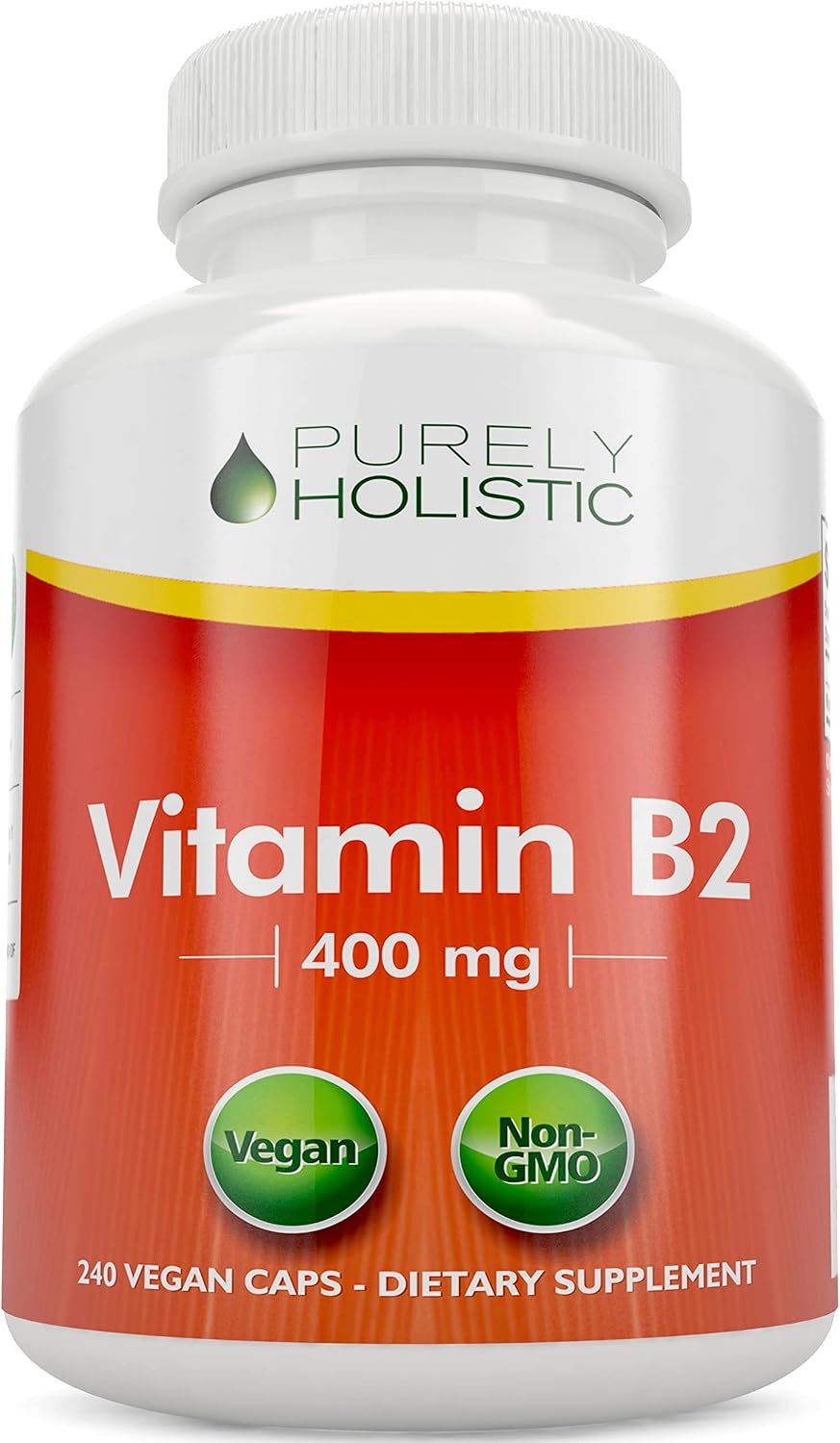 Purely Holistic Vitamin B2 Riboflavin 400mg - 240 Vegan Capsules (8 Month Supply) - görsel 1