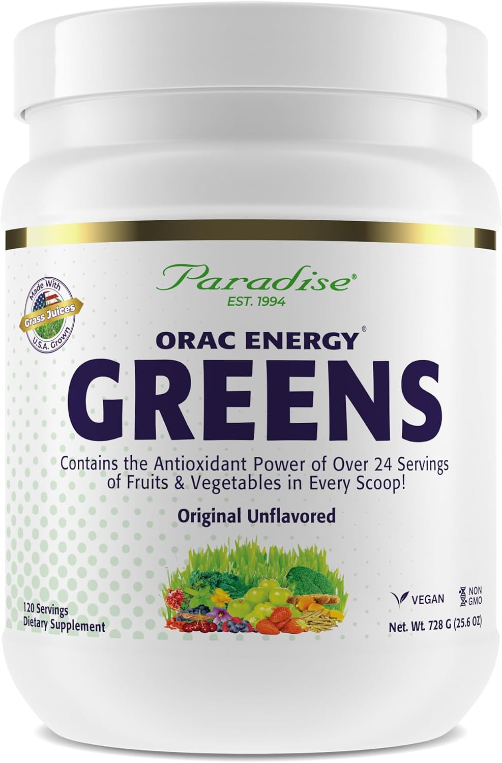 Paradise Herbs ORAC Energy Greens Powder - Antioxidant Superfood Blend, 120 Servings - görsel 1