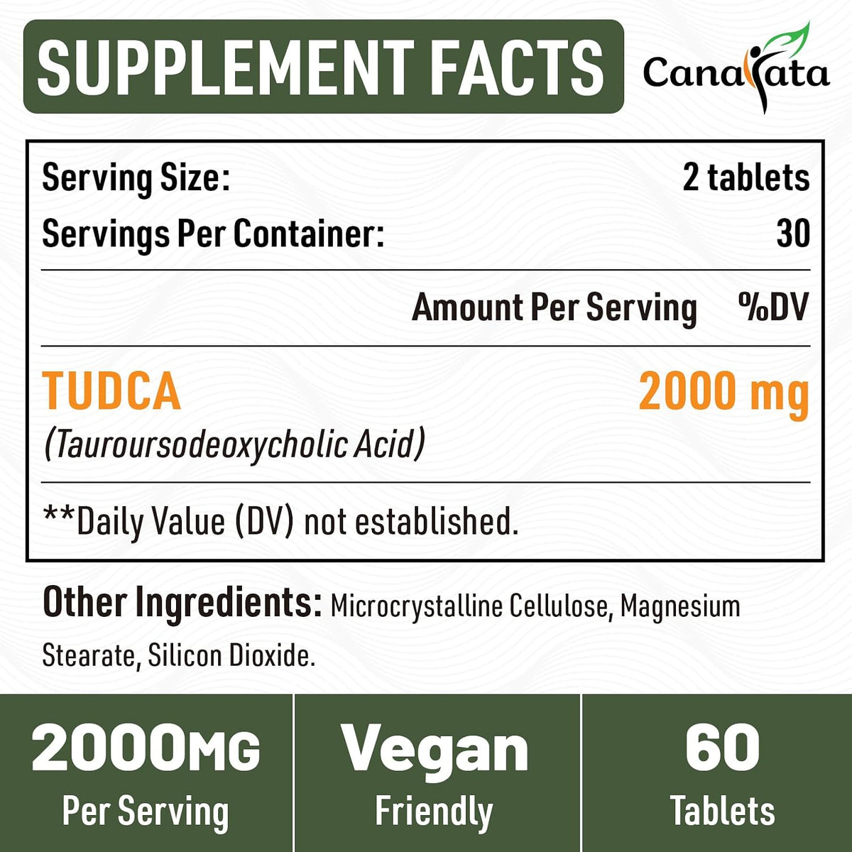 Canarata TUDCA 2000mg - Liver Support Bile Salts Supplement, 30 Tablets - görsel 7