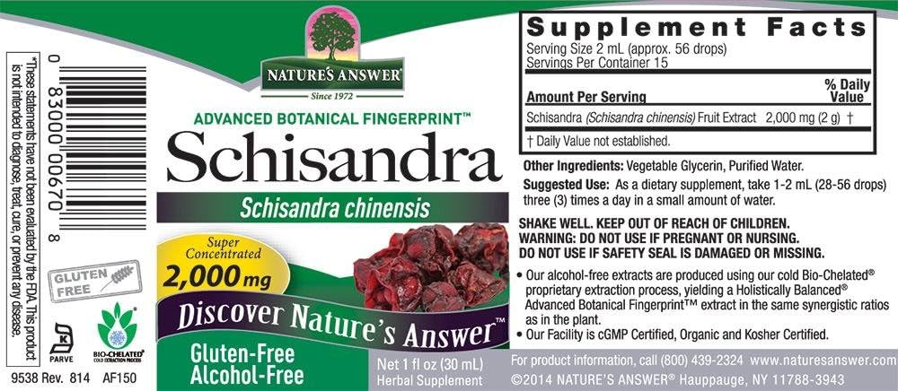Nature's Answer Schisandra Berry, 30 ml - görsel 3