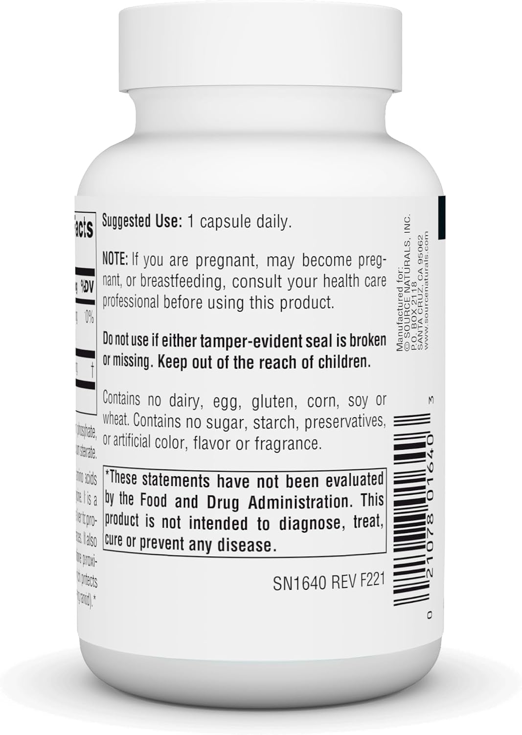 Source Naturals Glutathione, Food Supplement with Antioxidants, 250mg – 60 Capsules - görsel 3