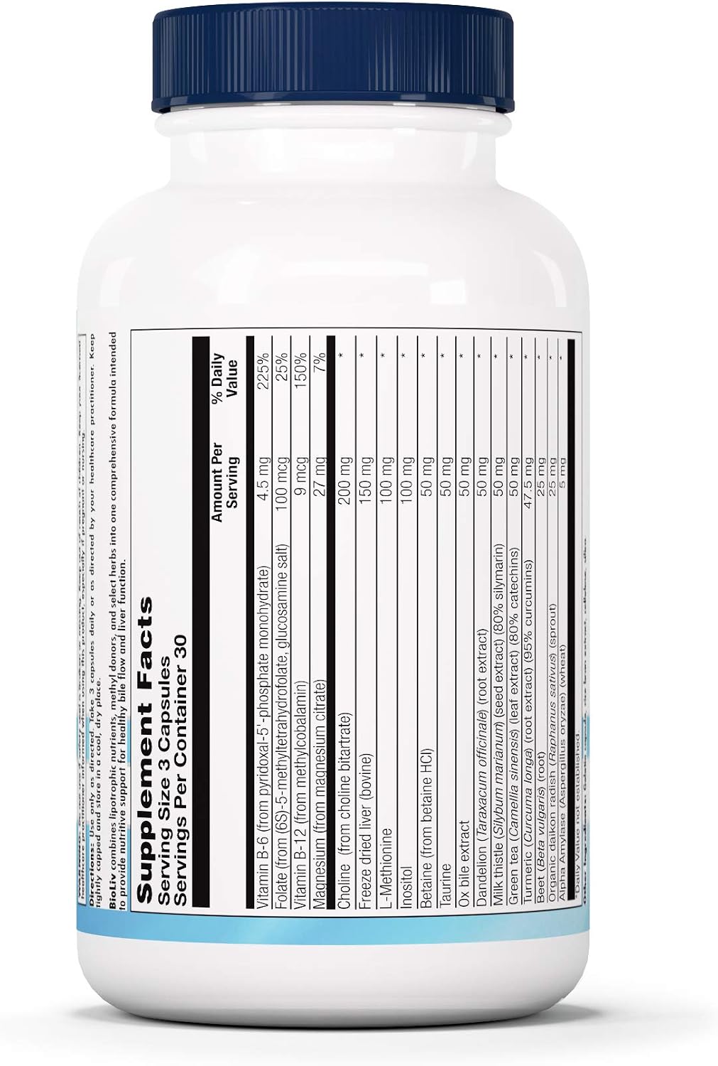 Nutra Biogenesis BioLiv - Betaine HCL Digestive Supplement with Dandelion Root, Choline & Beet - 90 Capsules - görsel 4