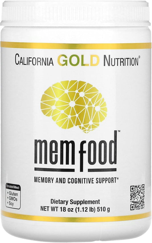 California Gold Nutrition MEM Food - Nutritional Powder with Amino Acids and Herbal Extracts, 510 g (1.12 lb)