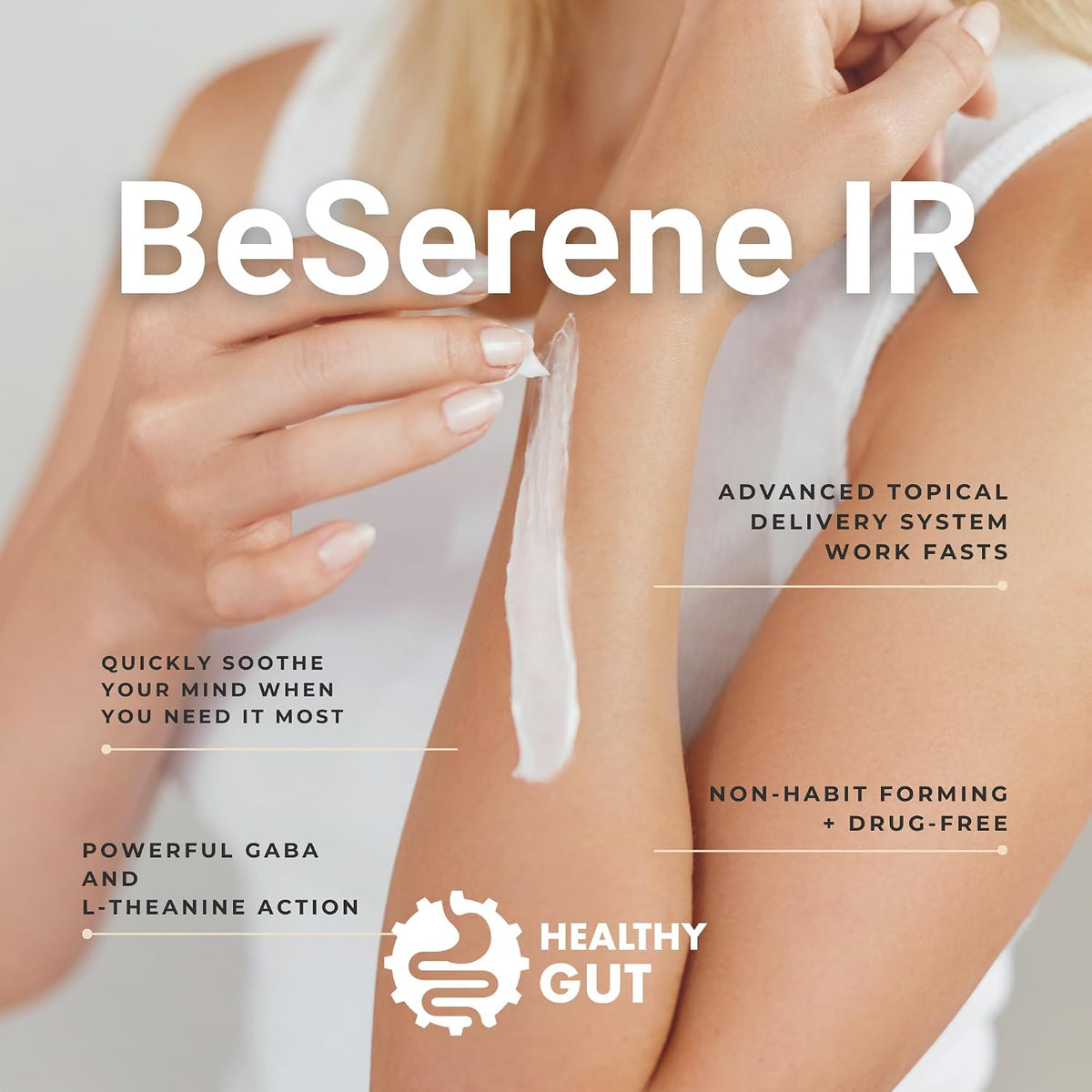 Healthy Gut BeSerene IR | GABA & L-Theanine | Instant Relief Cream | 54 g - görsel 2