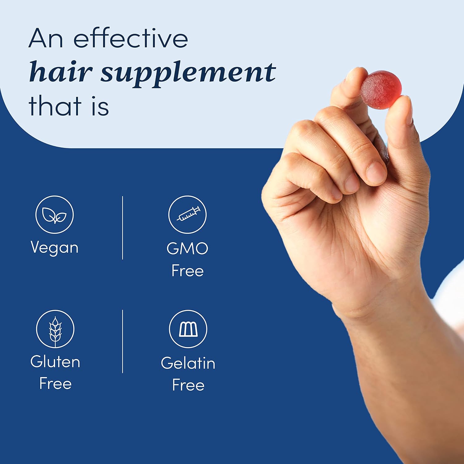 Man Matters Biotin Hair Gummies for Men – Strawberry Flavour with Vitamin A, C, E & Zinc – 60-Day Supply - görsel 6