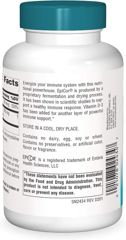 Source Naturals Wellness EpiCor with Vitamin D3 - 120 Capsules