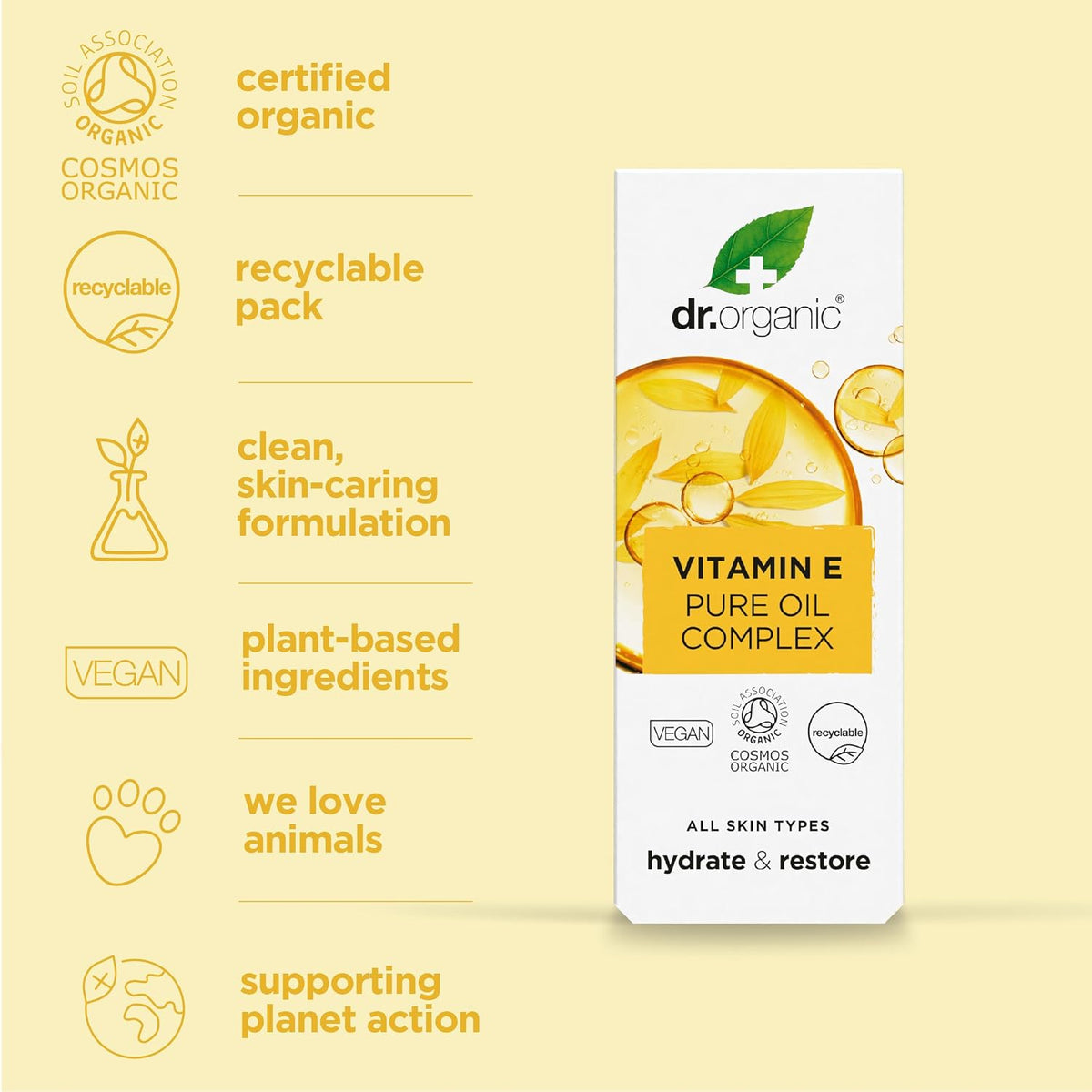 Dr. Organic Vitamin E Pure Oil Complex - Nourishing Body Oil, 50 ml - görsel 4