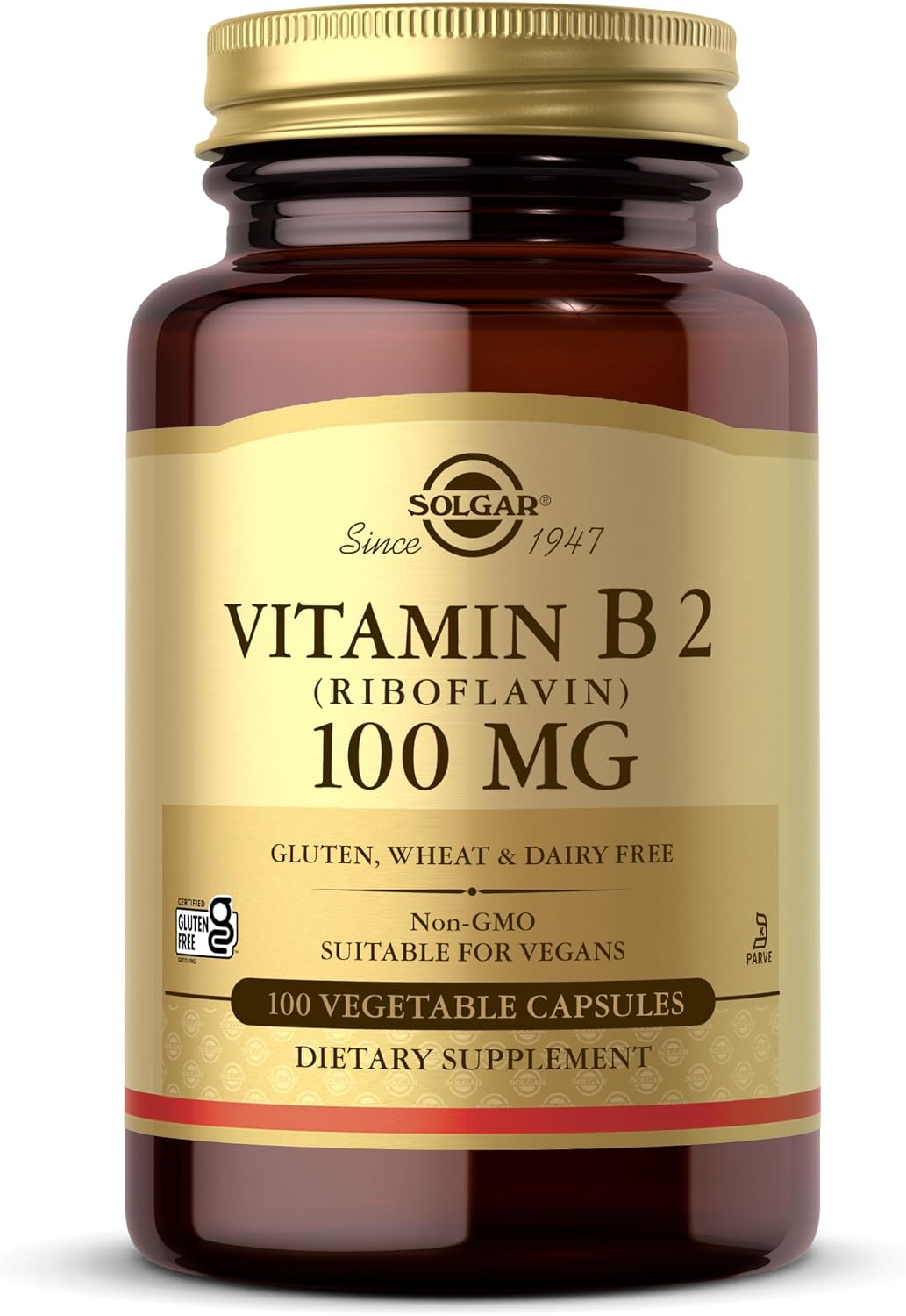 Solgar Vitamin B2 (Riboflavin) 100 mg, 100 Vegetable Capsules - görsel 1