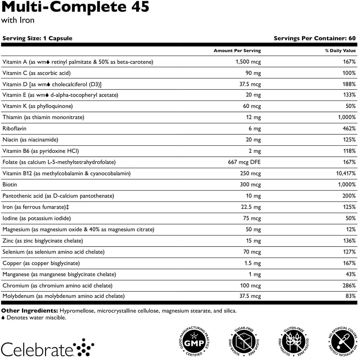 Celebrate Vitamins Bariatric Multivitamin with Iron 45 mg - Post Surgery Support - 180 Vegetarian Capsules - görsel 3