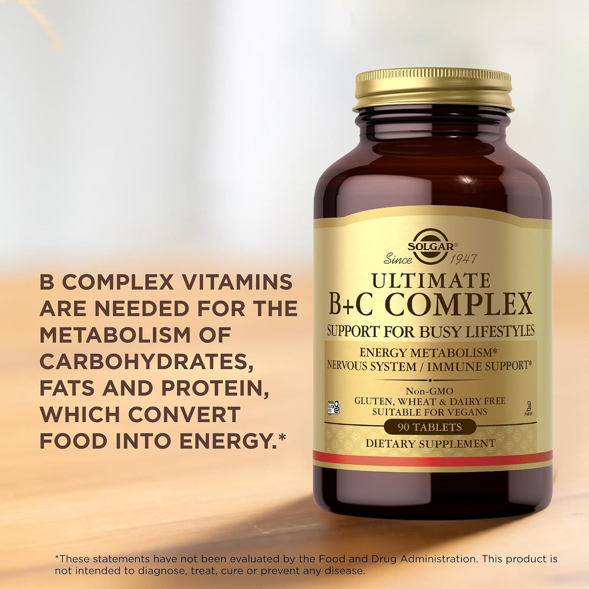 Ultimate B+C Complex Stress Formula 90 Tablets by Solgar - görsel 5