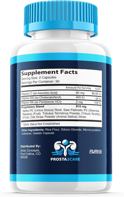 Prosta2care - Prosta2care Official Formula, Prosta2care Capsules Advanced Strength Formula for General Wellbeing Support, Prosta2 Care Capsules Food Supplement for Maximum Wellbeing Support, USA (60 Capsules)