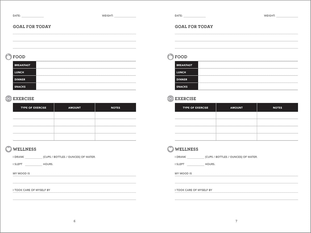 Training for a Healthy Life: A Daily Food and Fitness Journal - görsel 4