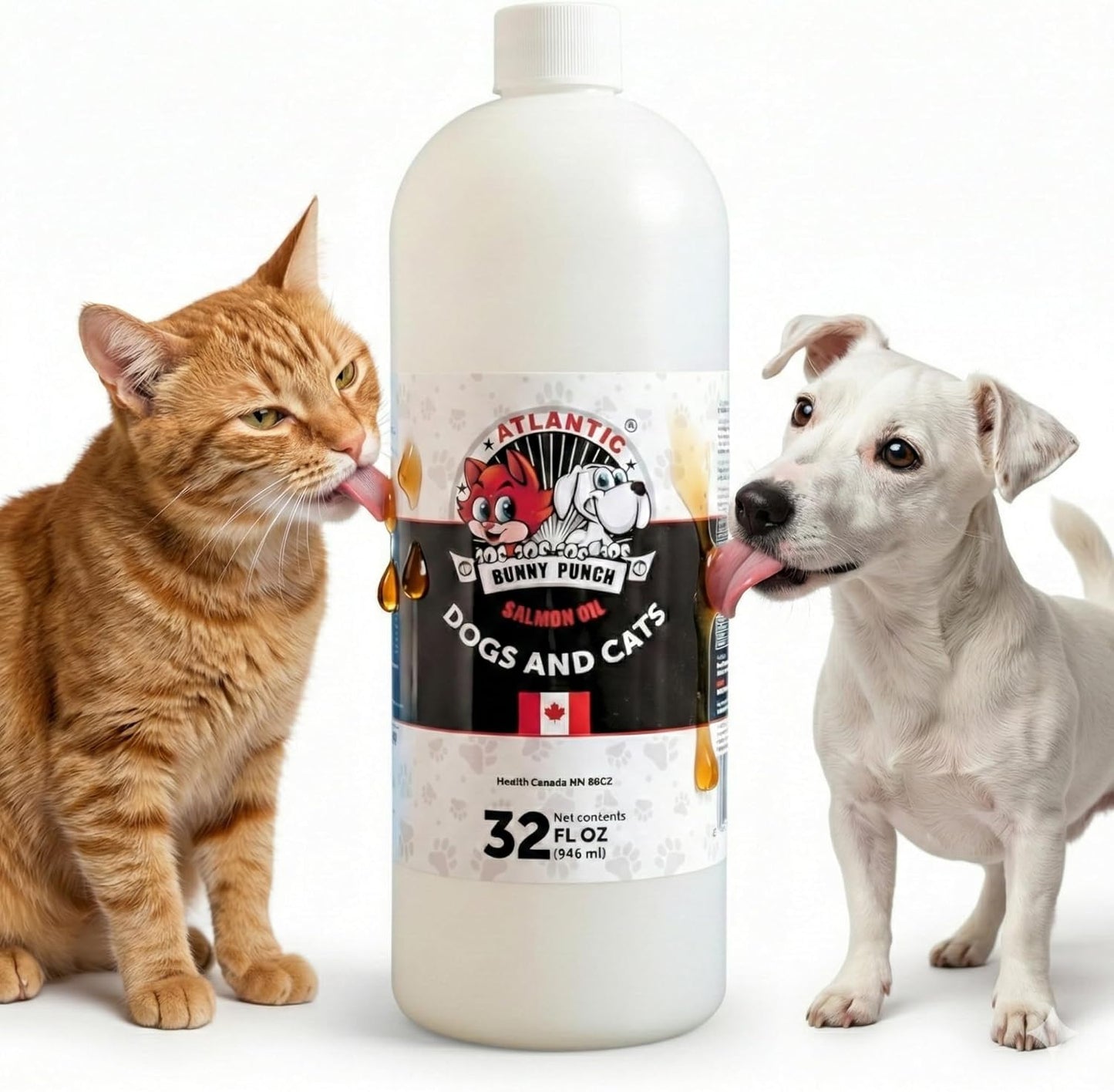 Bunny Punch Pure Atlantic Salmon Oil for Dogs & Cats - Liquid Food Topper - 946 ml - görsel 6