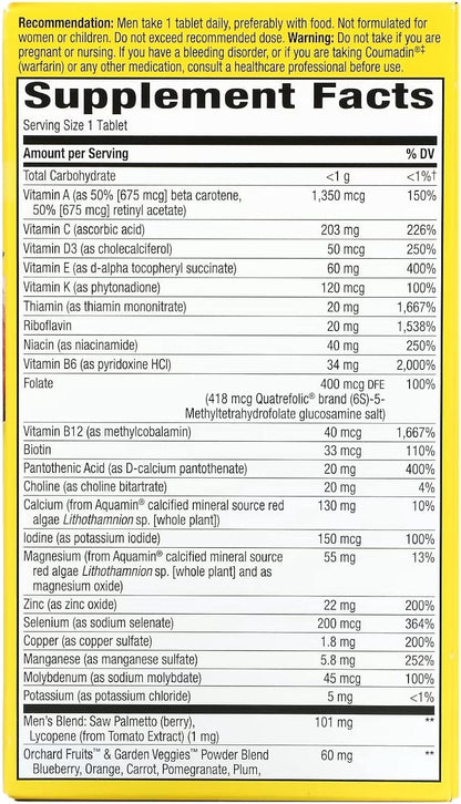 Nature's Way Alive Once Daily Men's Ultra Potency Tablets - 120 Tablets
