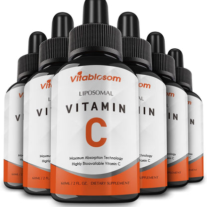 Vitablosom Liposomal Vitamin C 2000mg Liquid for Adults, High Absorption VIT C, Maximise Vitamin C, Immune System & Antioxidant Support, 60ml (2 Bottle)