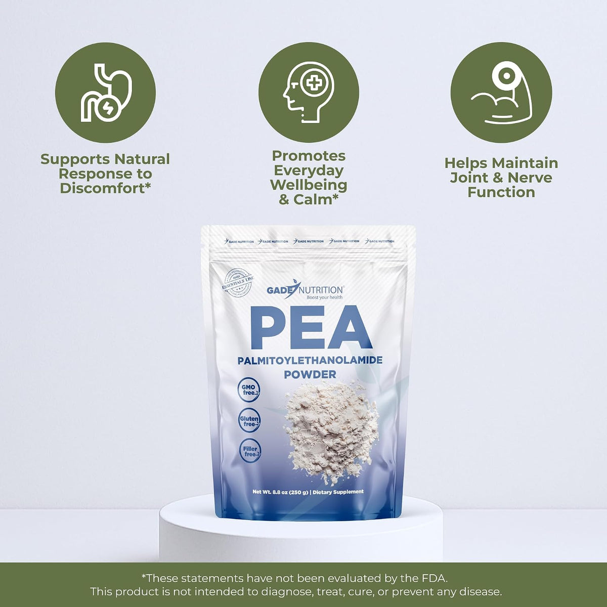 Gade Nutrition Palmitoylethanolamide (PEA) Powder - 250g - Non-GMO, Vegan, Made in USA - görsel 3