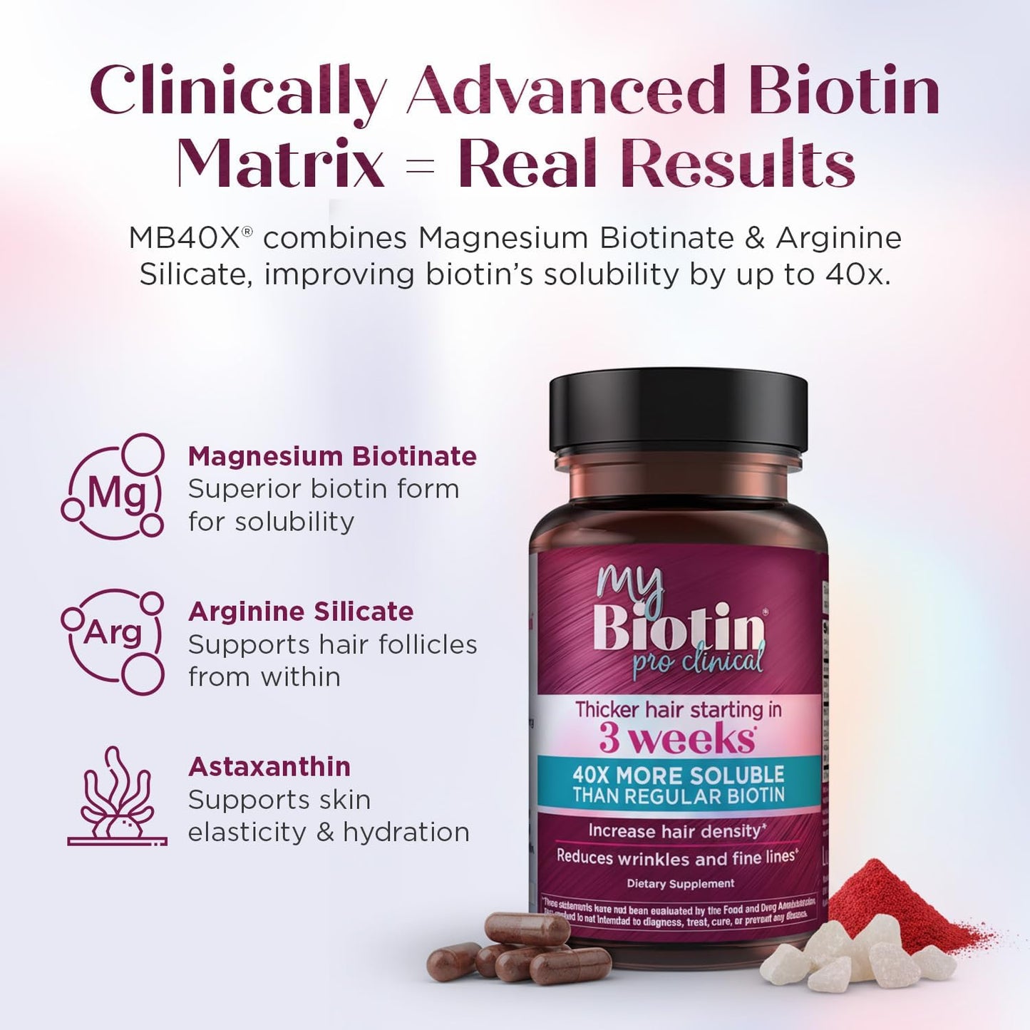 Purity Products MyBiotin ProClinical – MB40X Biotin with Astaxanthin, 30 Vegetarian Capsules - görsel 6