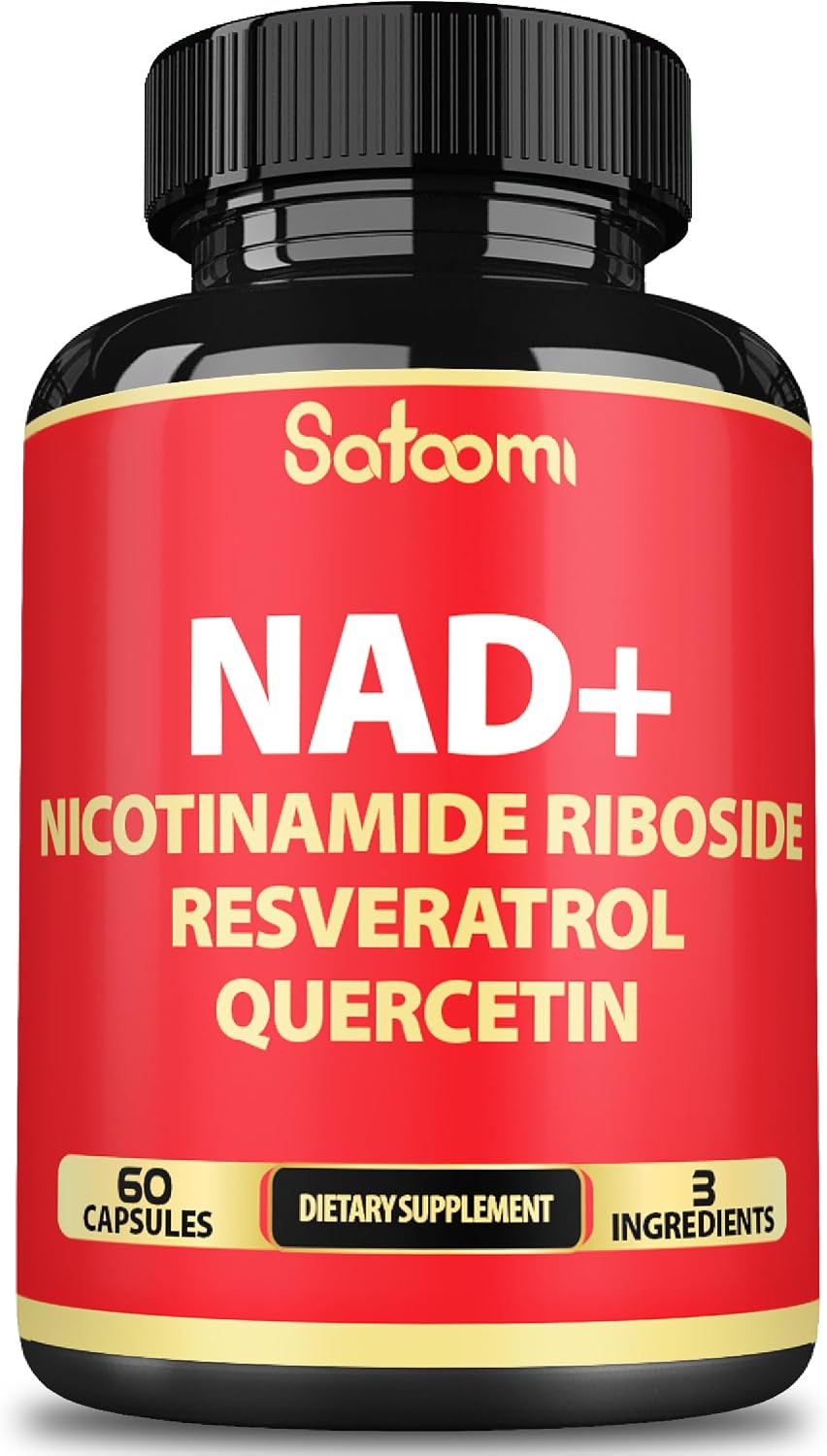 Satoomi NAD Supplement with Nicotinamide Riboside (NR), Resveratrol, and Quercetin - 60 Capsules (30-Day Supply) - görsel 1