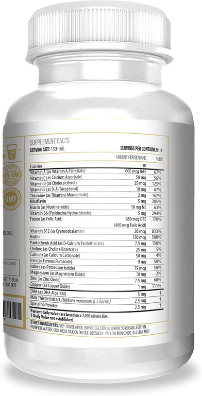 Actif Organic Postnatal Vitamin with 25+ Organic Vitamins and Organic Herbs, Breastfeeding and Lactation Supplement, Non-GMO, Made in the USA, 90 Capsules
