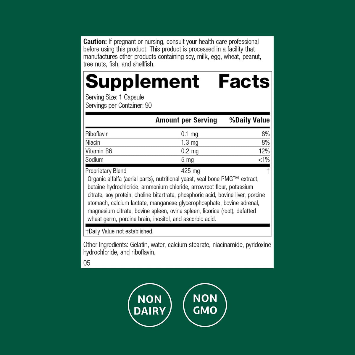 Standard Process Ostarplex - Connective Tissue & Liver Health Supplement with Vitamin B6 - 90 Capsules - görsel 2
