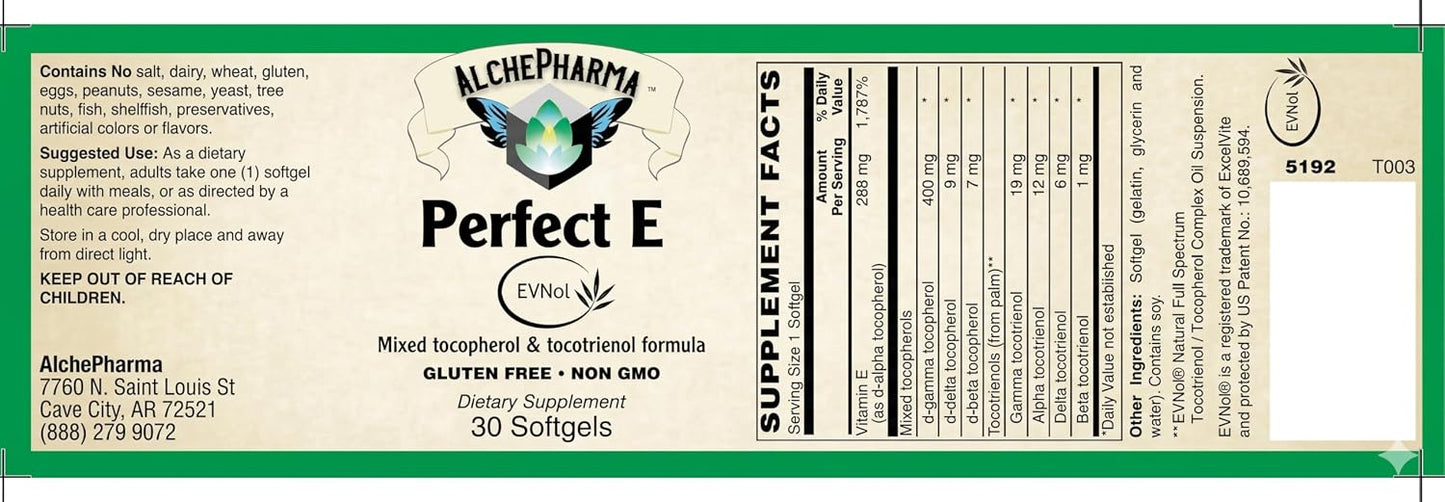 Perfect E - Patented EVNol® Full Spectrum Tocotrienol Complex (268mg - 400 IU) - 30 Softgels - görsel 3
