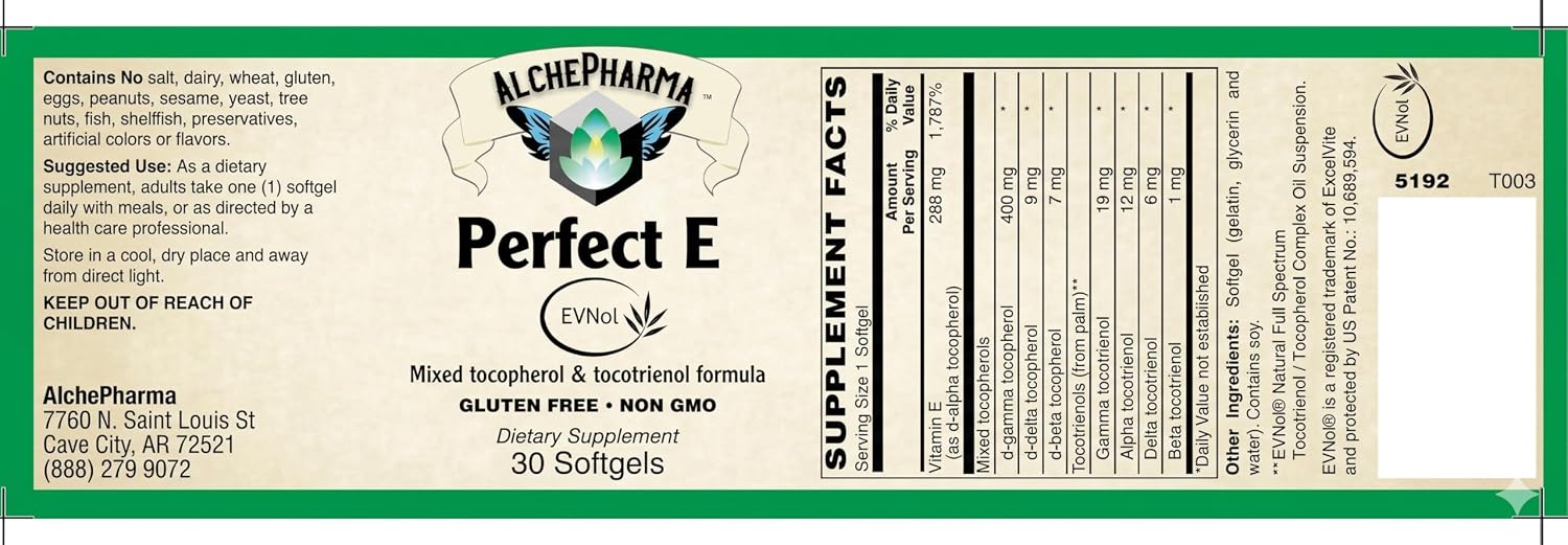 Perfect E - Patented EVNol® Full Spectrum Tocotrienol Complex (268mg - 400 IU) - 30 Softgels - görsel 3