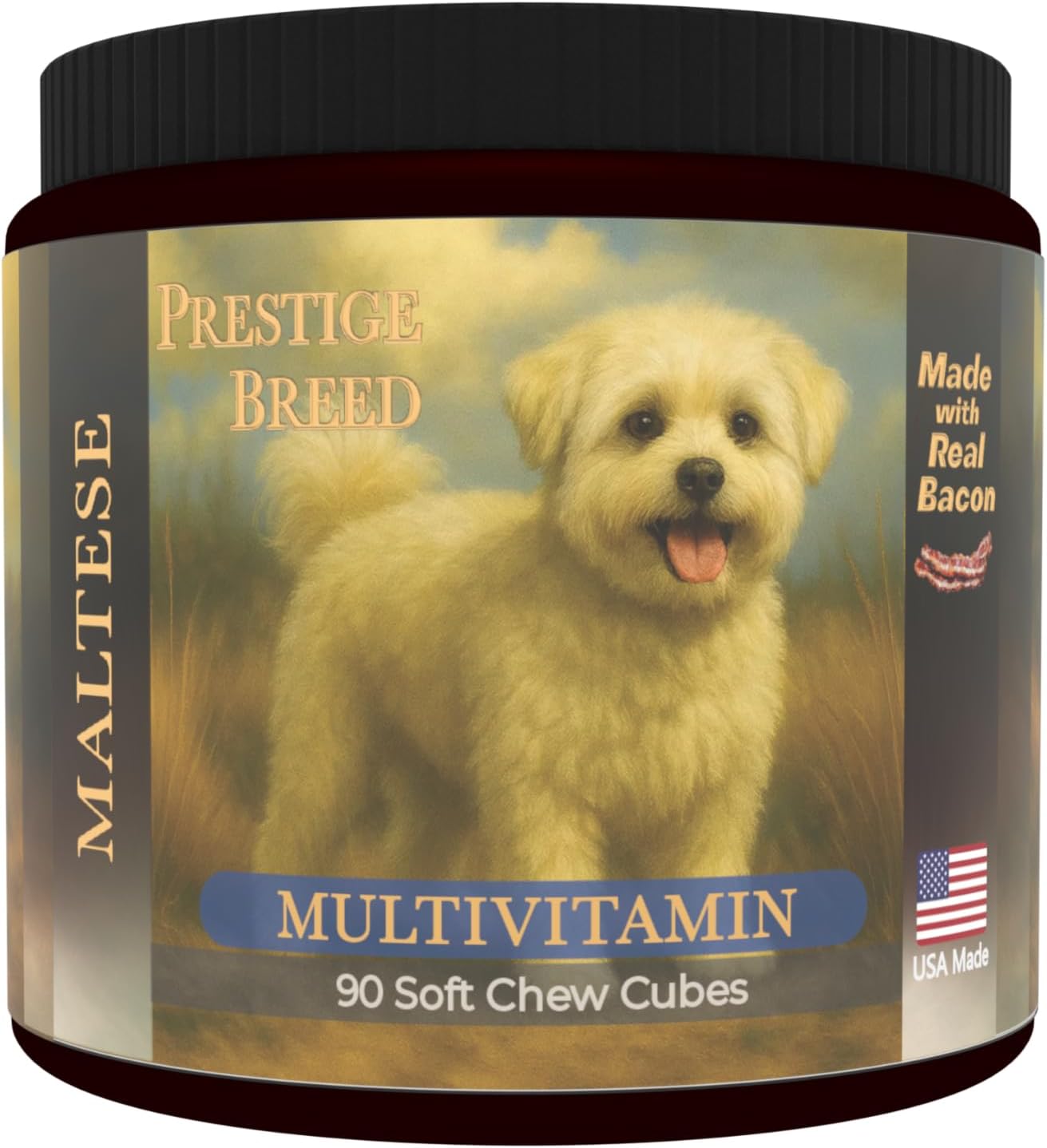 Prestige Breed Multivitamins for Maltese Dogs – Balanced Nutrition with Real Bacon Flavour, 90 Chews - görsel 1