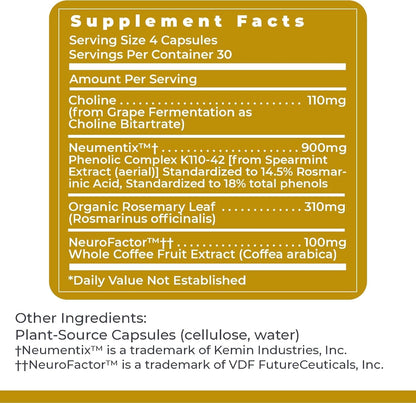 Premier Research Labs CogniTropic - Brain Supplement to Support Memory and Focus (120 Vegetarian Capsules)