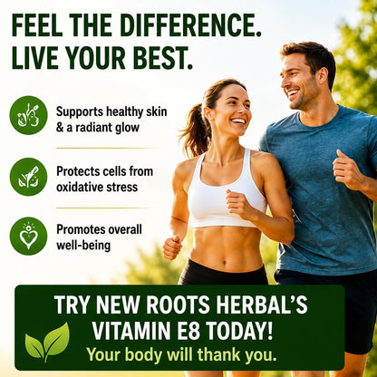 NEW ROOTS HERBAL Vitamin E Capsules (400 IU), Vitamin E8 Supplement with All 8 Tocopherols & Tocotrienols for Women and Men (120 Softgels)