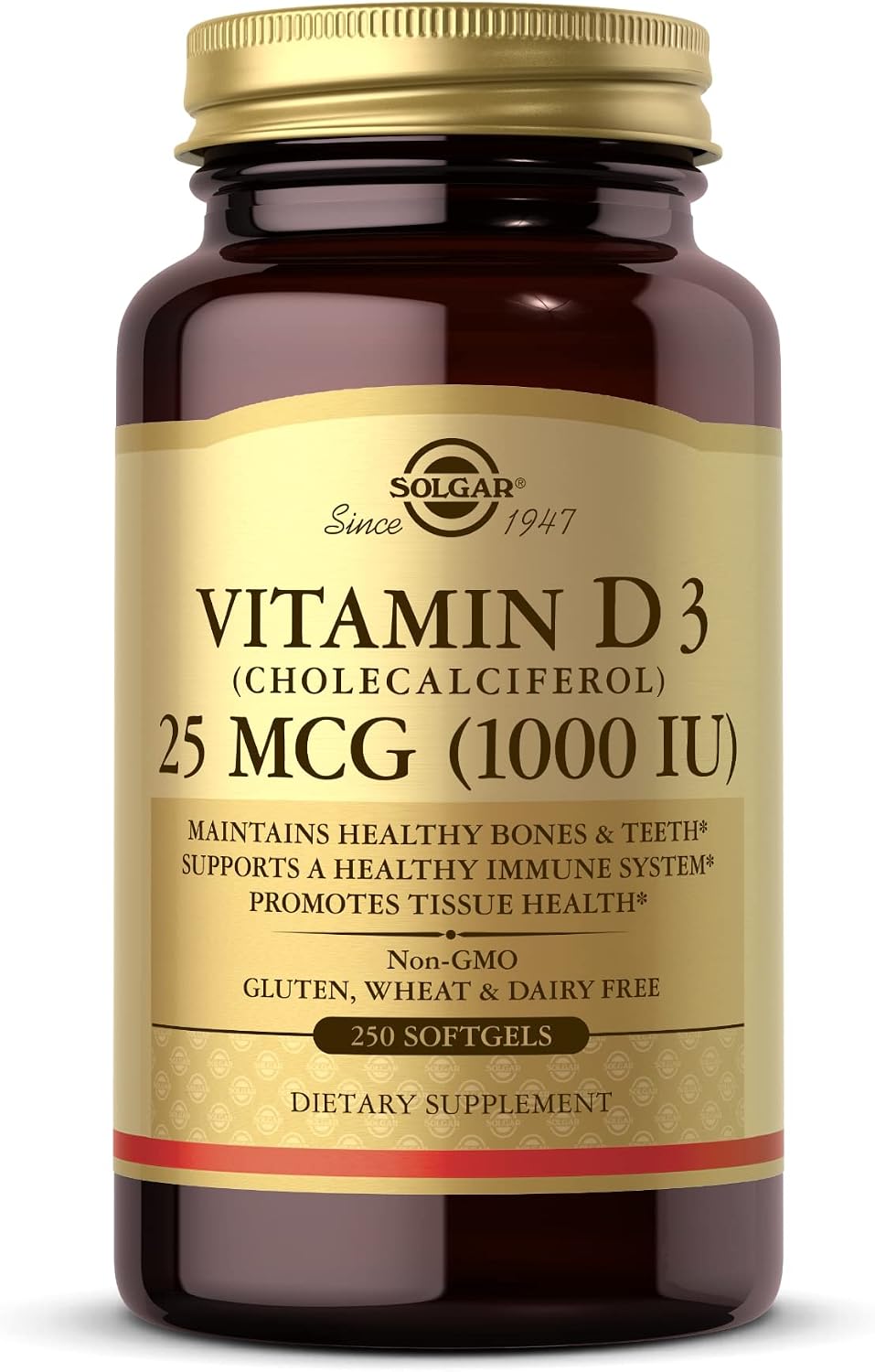 Solgar Vitamin D3 (Cholecalciferol) 125 mcg (5000 IU), 100 Softgels – Bone and Immune Support - görsel 8