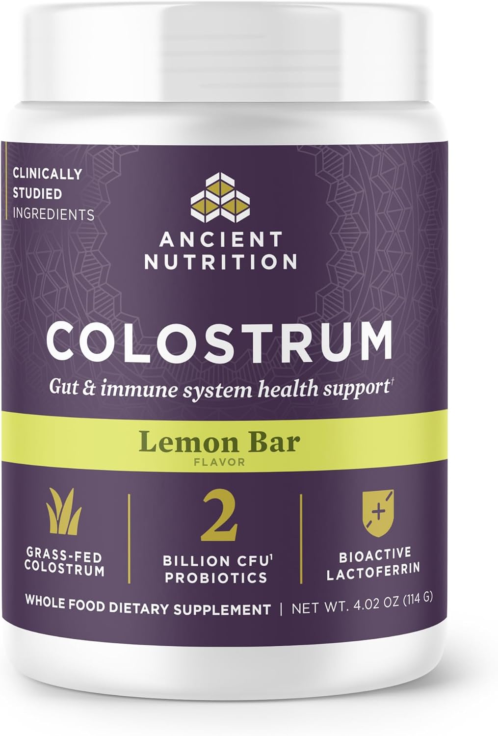 Ancient Nutrition Colostrum Superfood Powder, Grass-Fed Bovine Colostrum, Supports Healthy Gut Microbiome and Immune System, Lemon Bar Flavour, 60 Servings - görsel 1