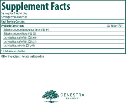 Genestra Brands HMF Intensive 500 - High Strength Probiotic Food Supplement, 30 Sachets