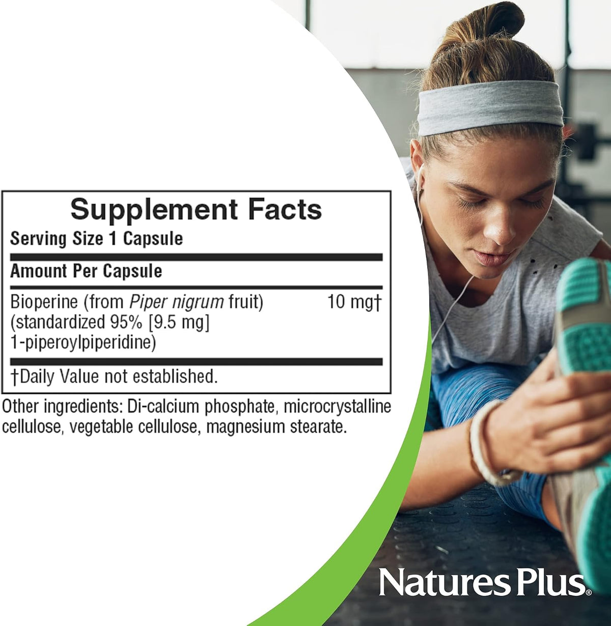 NaturesPlus Bioperine 10 – Black Pepper Extract – 90 Capsules – Supports Nutrient Absorption – Vegan, Gluten-free - görsel 5