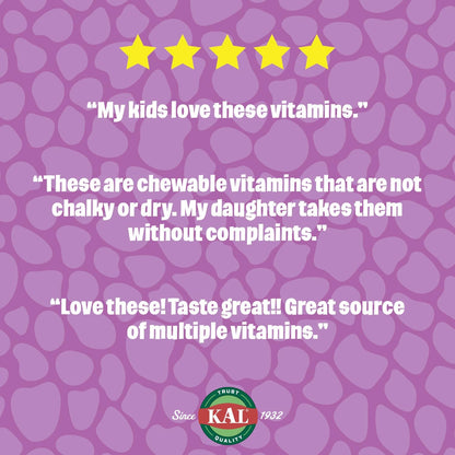KAL MultiSaurus Kids Chewable Multivitamin - 90 Dinosaur-Shaped Tablets
