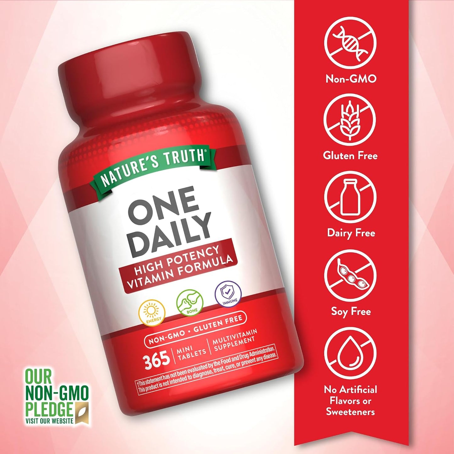 Nature's Truth One Daily Multivitamin for Men and Women | 365 Mini Tablets | Non-GMO & Gluten-Free Supplement - görsel 3
