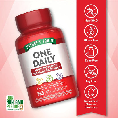 Nature's Truth One Daily Multivitamin for Men and Women | 365 Mini Tablets | Non-GMO & Gluten-Free Supplement