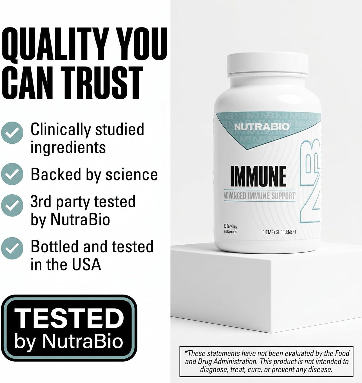 NutraBio Immune Support Supplement with EpiCor, 90 Vegetable Capsules - görsel 8