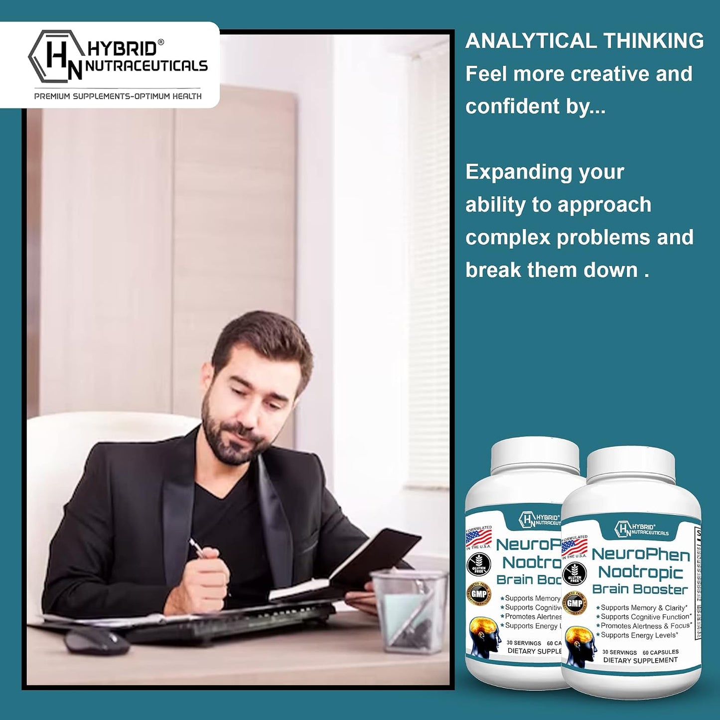 NeuroPhen Nootropics Brain Booster Supplement - Focus, Memory & Clarity Capsules - görsel 5