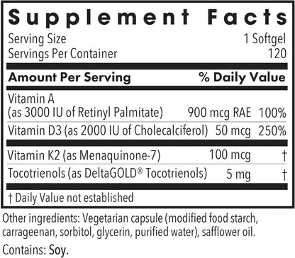 Allergy Research Group Vit D3 Complete - 120 Veggie Soft gel capsules
