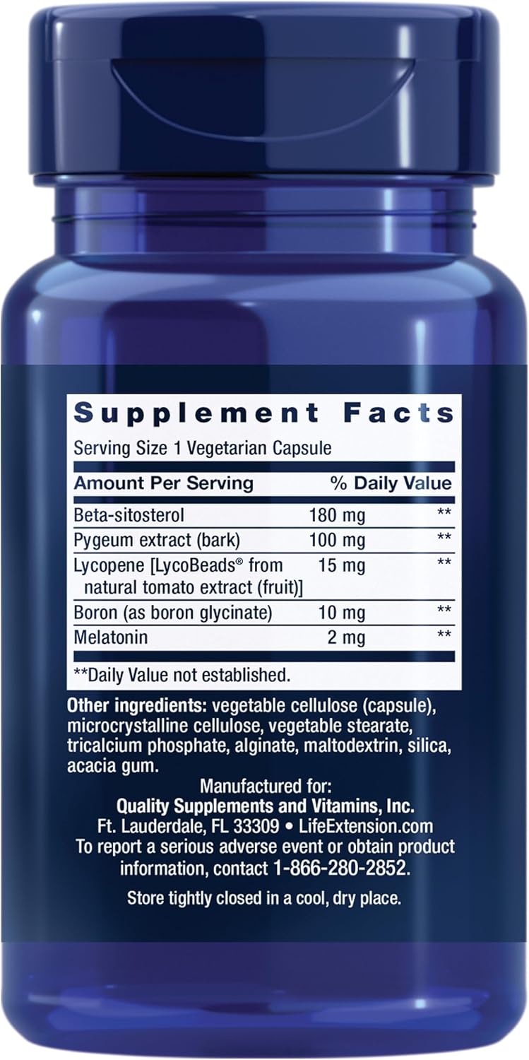 Life Extension Men's Bladder Support with Melatonin, Beta-Sitosterol and Lycopene - 30 Capsules - görsel 2