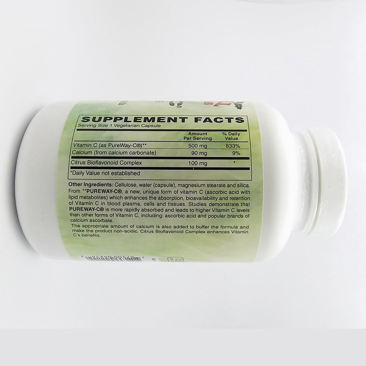 Holly Hill Health Foods PureWay-C 500 mg with 100 mg Citrus Bioflavonoids, Buffered, 240 Vegetarian Capsules - görsel 2