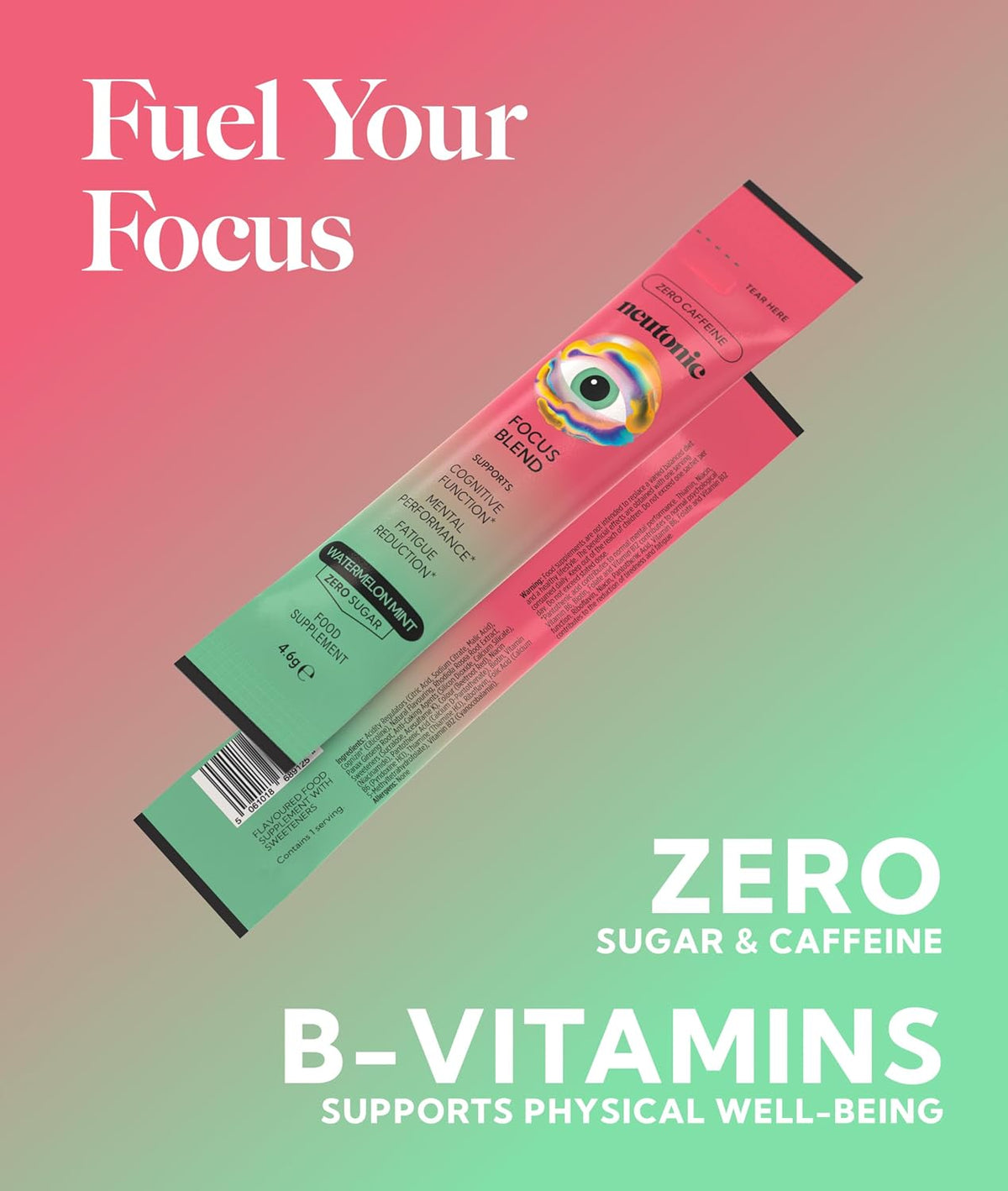 Neutonic Nootropic Focus Blend – Watermelon Mint (16 Sticks) - görsel 5