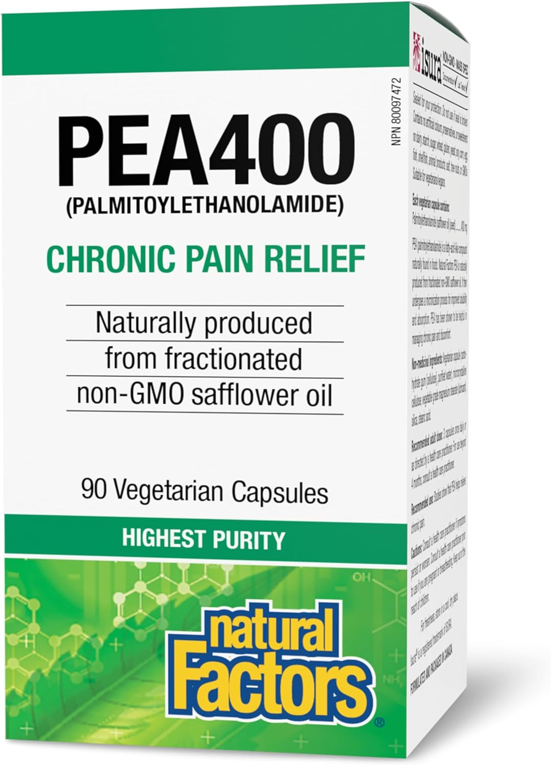 Natural Factors PEA400 – Pure Palmitoylethanolamide for Nervous System Support – 90 Capsules - görsel 1