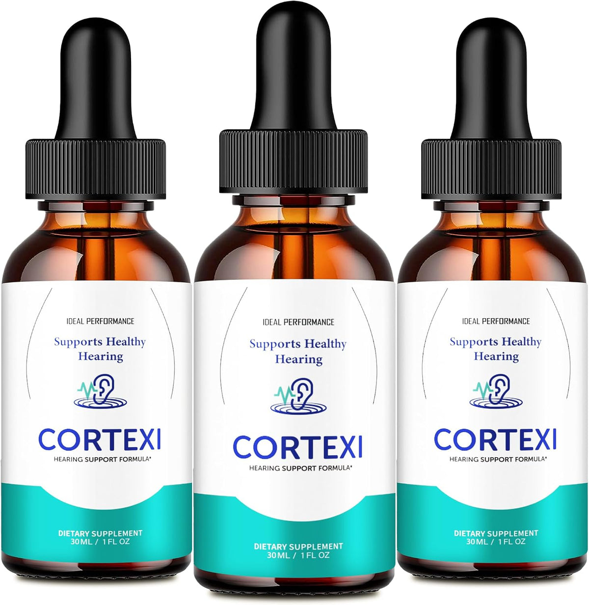IDEAL PERFORMANCE Cortexi Drops - Ear Health Food Supplement Liquid Drops, 3 Pack - görsel 1