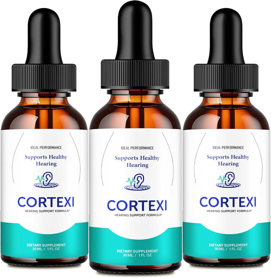 IDEAL PERFORMANCE Cortexi Drops - Ear Health Food Supplement Liquid Drops, 3 Pack