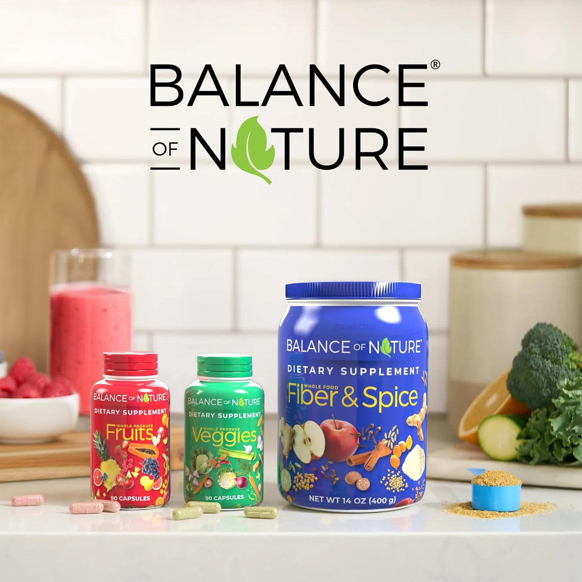 Balance of Nature Whole Health System: Whole Food Fruits, Vegetables & Fibre Supplements (30 Servings Each) - görsel 7