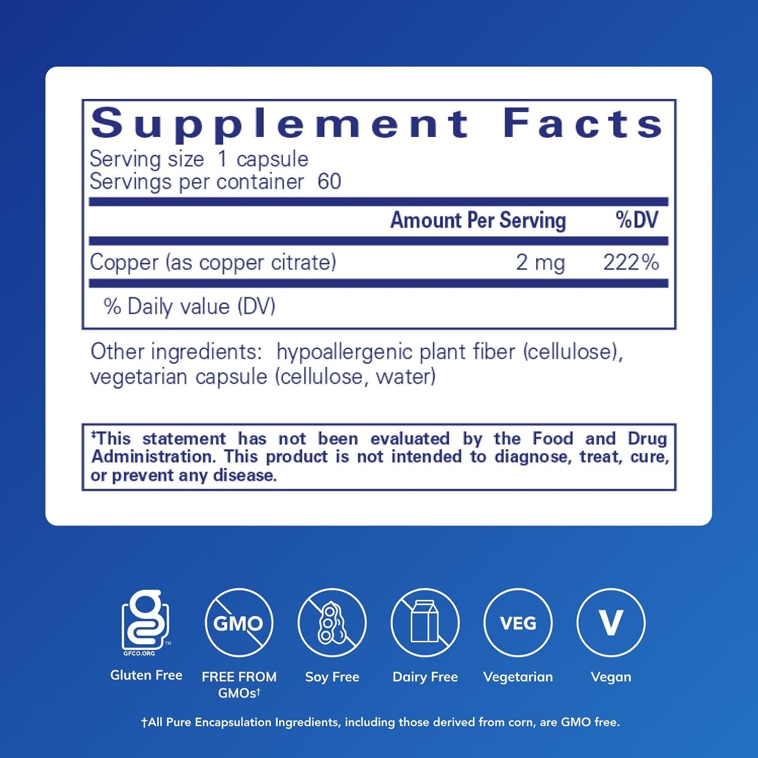 Pure Encapsulations Copper (Citrate) - Highly Bioavailable Copper Supplement, 60 Capsules - görsel 2