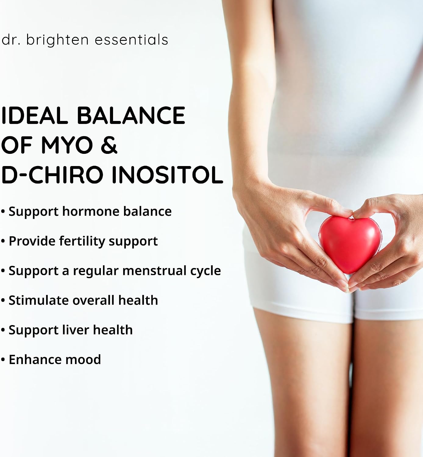 Dr. Brighten Myoinositol Plus - Doctor Formulated Ratio of Myo- and D-Chiro-Inositol to Support Hormone Balance, Healthy Ovarian Function, and Regular Menstrual Cycles - görsel 5