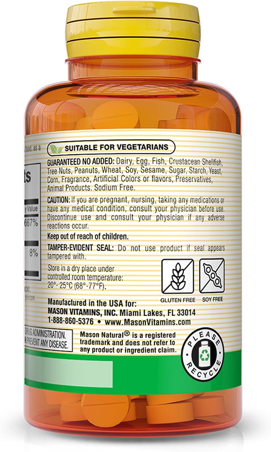MASON NATURAL Vitamin B12 1000 mcg with Calcium – 60 Tablets - görsel 3