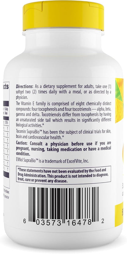 Healthy Origins Tocomin SupraBio 50 mg, 150 Softgels – Full-Spectrum Palm Tocotrienol Complex